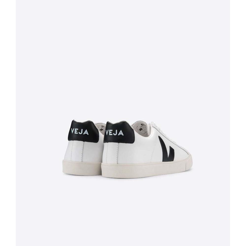 Women's Veja ESPLAR LEATHER Sneakers White/Black | SG 614VRW